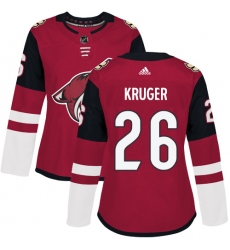 Women's Adidas Arizona Coyotes #26 Marcus Kruger Authentic Burgundy Red Home NHL Jersey
