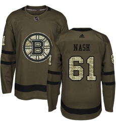 Youth Adidas Boston Bruins #61 Rick Nash Authentic Green Salute to Service NHL Jersey