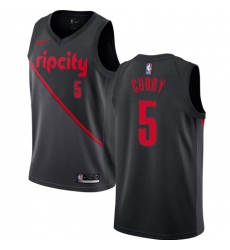 Men's Nike Portland Trail Blazers #5 Seth Curry Swingman Black NBA Jersey - 2018 19 City Edition
