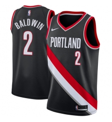 Youth Nike Portland Trail Blazers #2 Wade Baldwin Swingman Black NBA Jersey - Icon Edition