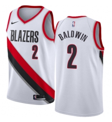 Youth Nike Portland Trail Blazers #2 Wade Baldwin Swingman White NBA Jersey - Association Edition