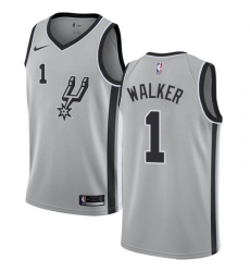 Men's Nike San Antonio Spurs #1 Lonnie Walker Swingman Silver NBA Jersey Statement Edition