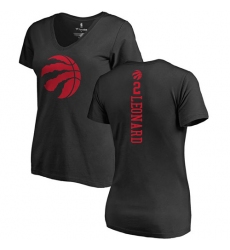 NBA Women's Nike Toronto Raptors #2 Kawhi Leonard Black One Color Backer Slim-Fit V-Neck T-Shirt