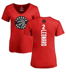 NBA Women's Nike Toronto Raptors #2 Kawhi Leonard Red Backer T-Shirt