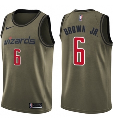 Men's Nike Washington Wizards #6 Troy Brown Jr. Swingman Green Salute to Service NBA Jersey
