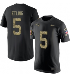 NFL Nike New England Patriots #5 Danny Etling Black Camo Salute to Service T-Shirt
