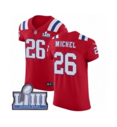 Men's Nike New England Patriots #26 Sony Michel Red Alternate Vapor Untouchable Elite Player Super Bowl LIII Bound NFL Jersey