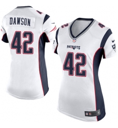 Women's Nike New England Patriots #42 Duke Dawson Game White NFL Jersey