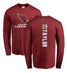 NFL Nike Arizona Cardinals #28 Jamar Taylor Maroon Backer Long Sleeve T-Shirt