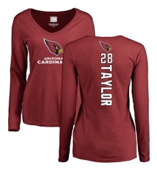 NFL Women's Nike Arizona Cardinals #28 Jamar Taylor Maroon Backer Long Sleeve T-Shirt
