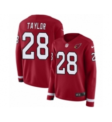 Women's Nike Arizona Cardinals #28 Jamar Taylor Limited Red Therma Long Sleeve NFL Jersey