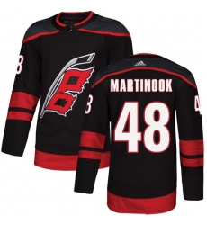 Men's Adidas Carolina Hurricanes #48 Jordan Martinook Premier Black Alternate NHL Jersey
