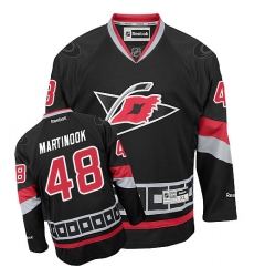 Youth Reebok Carolina Hurricanes #48 Jordan Martinook Authentic Black Third NHL Jersey