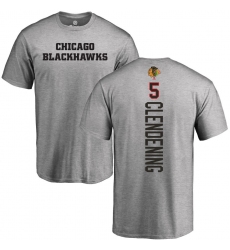 NHL Adidas Chicago Blackhawks #5 Adam Clendening Ash Backer T-Shirt