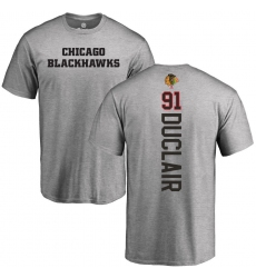 NHL Adidas Chicago Blackhawks #91 Anthony Duclair Ash Backer T-Shirt