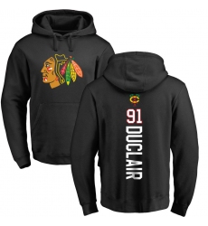 NHL Adidas Chicago Blackhawks #91 Anthony Duclair Black Backer Pullover Hoodie