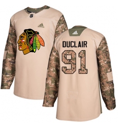 Youth Adidas Chicago Blackhawks #91 Anthony Duclair Authentic Camo Veterans Day Practice NHL Jersey