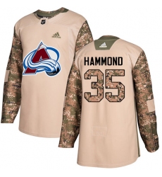 Men's Adidas Colorado Avalanche #35 Andrew Hammond Authentic Camo Veterans Day Practice NHL Jersey