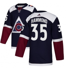Youth Adidas Colorado Avalanche #35 Andrew Hammond Authentic Navy Blue Alternate NHL Jersey