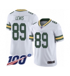 Men's Green Bay Packers #89 Marcedes Lewis White Vapor Untouchable Limited Player 100th Season Football Jersey