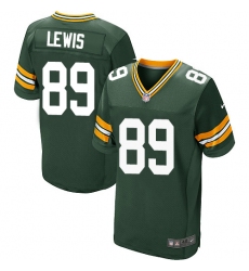 Men's Nike Green Bay Packers #89 Marcedes Lewis Elite Green Team Color NFL Jersey