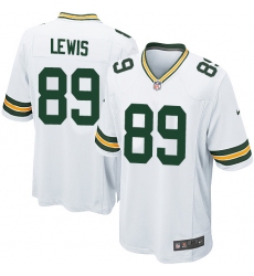 Men's Nike Green Bay Packers #89 Marcedes Lewis Game White NFL Jersey