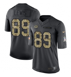 Men's Nike Green Bay Packers #89 Marcedes Lewis Limited Black 2016 Salute to Service NFL Jersey