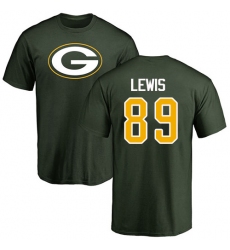 NFL Nike Green Bay Packers #89 Marcedes Lewis Green Name & Number Logo T-Shirt