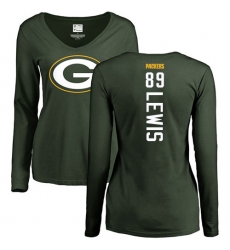 NFL Women's Nike Green Bay Packers #89 Marcedes Lewis Green Backer Long Sleeve T-Shirt