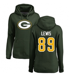 NFL Women's Nike Green Bay Packers #89 Marcedes Lewis Green Name & Number Logo Pullover Hoodie