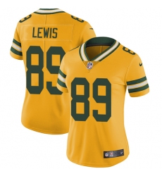 Women's Nike Green Bay Packers #89 Marcedes Lewis Limited Gold Rush Vapor Untouchable NFL Jersey