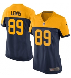 Women's Nike Green Bay Packers #89 Marcedes Lewis Limited Navy Blue Alternate NFL Jersey