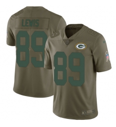 Youth Nike Green Bay Packers #89 Marcedes Lewis Limited Olive 2017 Salute to Service NFL Jersey