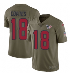 Men's Nike Houston Texans #18 Sammie Coates Limited Olive 2017 Salute to Service NFL Jersey
