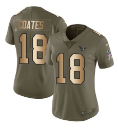 Men's Nike Houston Texans #18 Sammie Coates Limited Olive Gold 2017 Salute to Service NFL Jersey