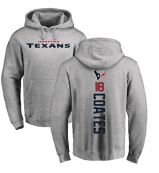 NFL Nike Houston Texans #18 Sammie Coates Ash Backer Pullover Hoodie