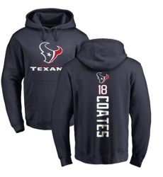 NFL Nike Houston Texans #18 Sammie Coates Navy Blue Backer Pullover Hoodie