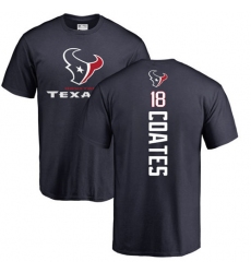 NFL Nike Houston Texans #18 Sammie Coates Navy Blue Backer T-Shirt