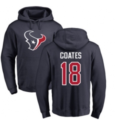NFL Nike Houston Texans #18 Sammie Coates Navy Blue Name & Number Logo Pullover Hoodie