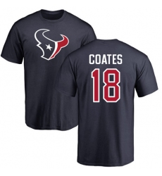 NFL Nike Houston Texans #18 Sammie Coates Navy Blue Name & Number Logo T-Shirt