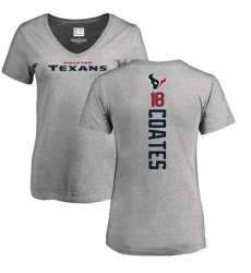 NFL Women's Nike Houston Texans #18 Sammie Coates Ash Backer T-Shirt