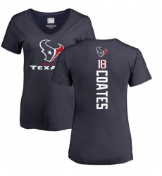 NFL Women's Nike Houston Texans #18 Sammie Coates Navy Blue Backer T-Shirt