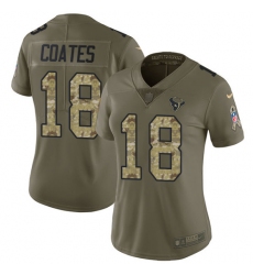 Women's Nike Houston Texans #18 Sammie Coates Limited Olive Camo 2017 Salute to Service NFL Jersey