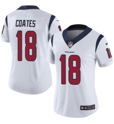 Women's Nike Houston Texans #18 Sammie Coates White Vapor Untouchable Limited Player NFL Jersey
