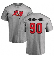 NFL Nike Tampa Bay Buccaneers #90 Jason Pierre-Paul Ash Name & Number Logo T-Shirt