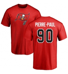 NFL Nike Tampa Bay Buccaneers #90 Jason Pierre-Paul Red Name & Number Logo T-Shirt
