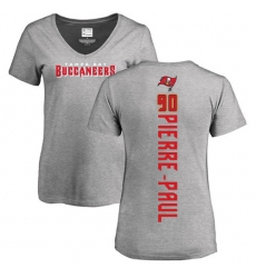 NFL Women's Nike Tampa Bay Buccaneers #90 Jason Pierre-Paul Ash Backer T-Shirt