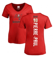 NFL Women's Nike Tampa Bay Buccaneers #90 Jason Pierre-Paul Red Backer T-Shirt