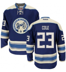 Youth Reebok Columbus Blue Jackets #23 Ian Cole Authentic Navy Blue Third NHL Jersey