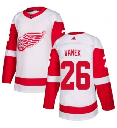 Men's Adidas Detroit Red Wings #26 Thomas Vanek Authentic White Away NHL Jersey